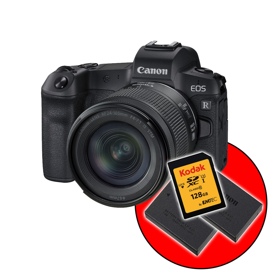 Canon EOS RP + RF 24-105mm F4-7.1 IS STM + 2 Batterijen + 128 Gb SD-kaart
