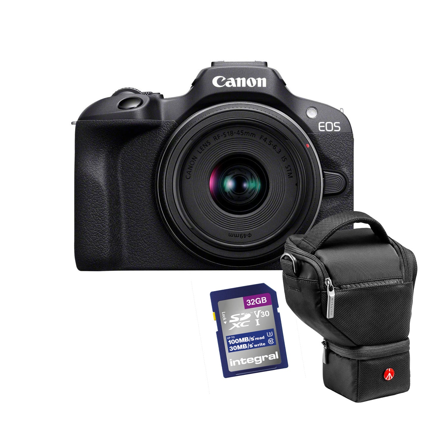 Canon EOS R100 Black + RF-S 18-45mm IS STM + 32Gb + tas